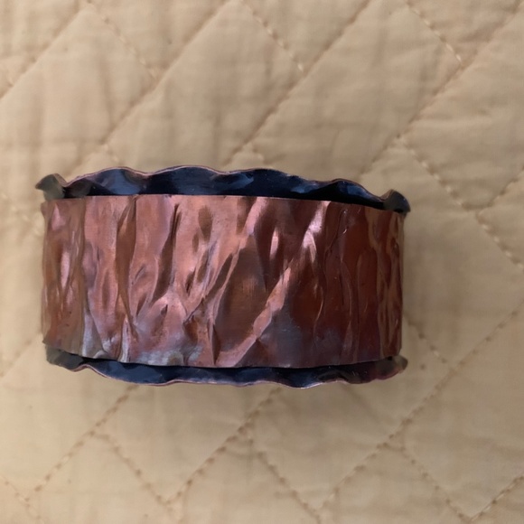 Set of Three Copper Tone Metal Cuff Bracelets - Picture 6 of 8